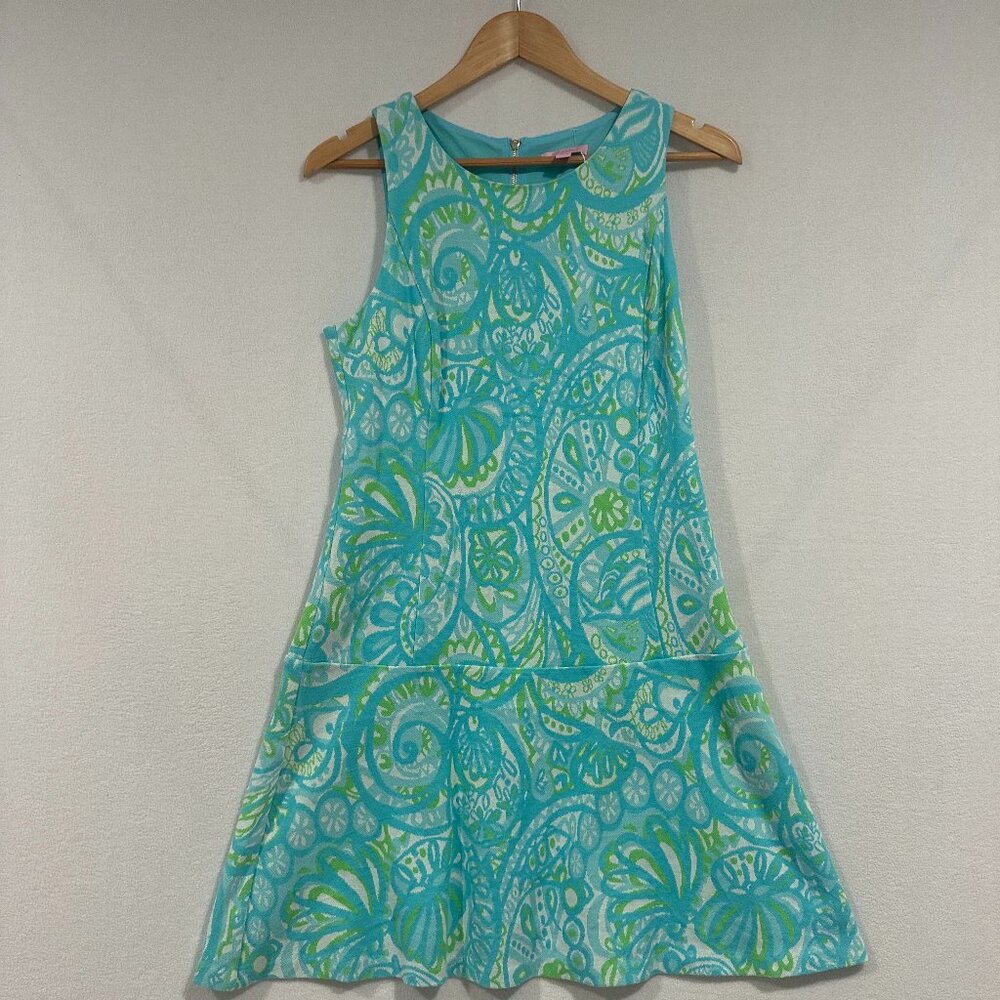 Lilly Pulitzer Kent Drop Waist Seaspray Knit Dress Size M